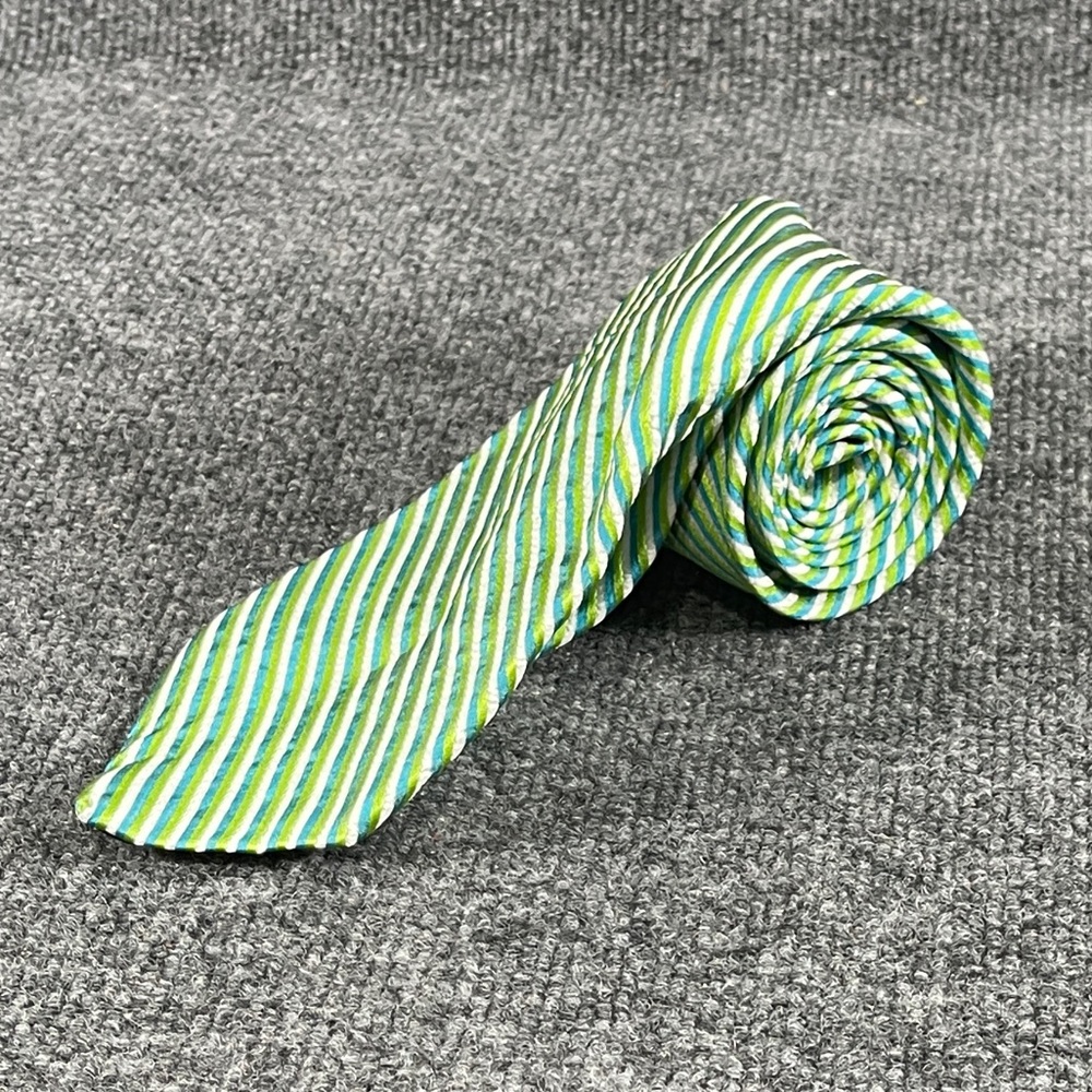 *Stafford Men’s Silk  Trim color Regimental Stripe Necktie